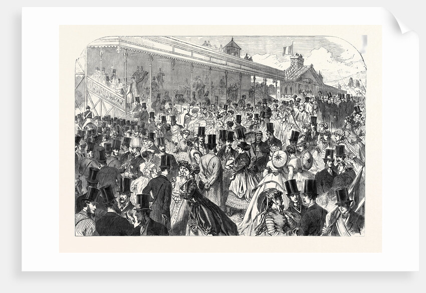 The Tribunes at Longchamps Before the Race for the Grand Prix De Paris France 1866 by Anonymous