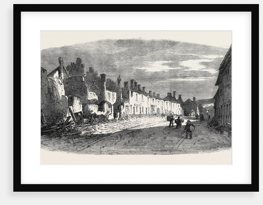The Great Fire at Ottery St. Mary Devonshire: Ruins of Mill Street UK 1866 by Anonymous