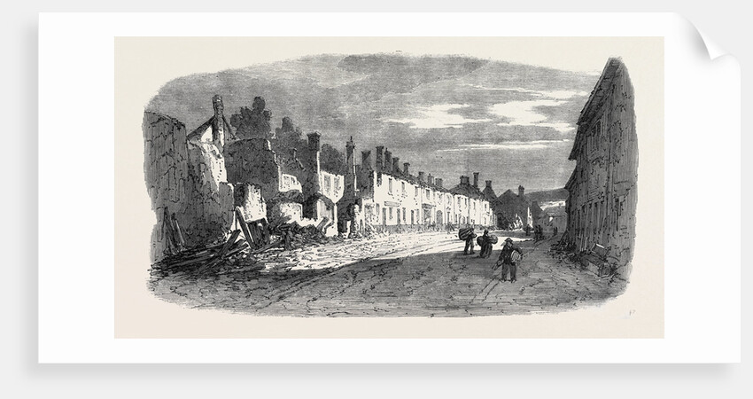 The Great Fire at Ottery St. Mary Devonshire: Ruins of Mill Street UK 1866 by Anonymous