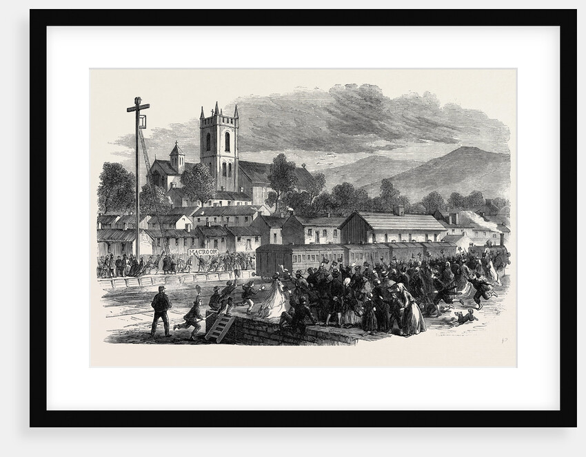 Opening of the Cork and Macroom Railway: Arrival of the First Train at Macroom Ireland 1866 by Anonymous