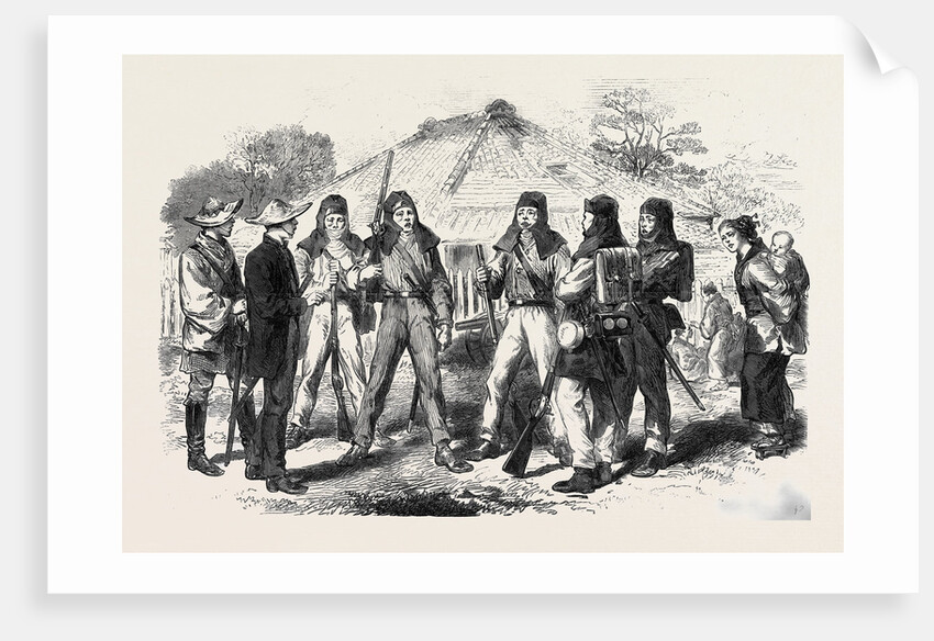 Japanese Soldiers in European Costume at Yokohama Japan 1866 by Anonymous