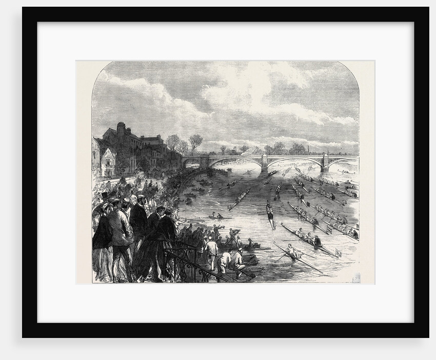 Opening of the Metropolitan Boating Season on Saturday Last: The Procession of Boats at Barnes UK 1866 by Anonymous
