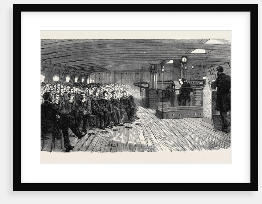 Divine Service on Board the Training Ship Indefatigable at Liverpool UK 1866 by Anonymous