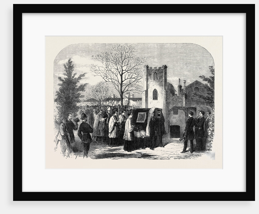 The Funeral of Queen Marie Amelie: Arrival of the Funeral Procession at Weybridge Chapel 1866 by Anonymous
