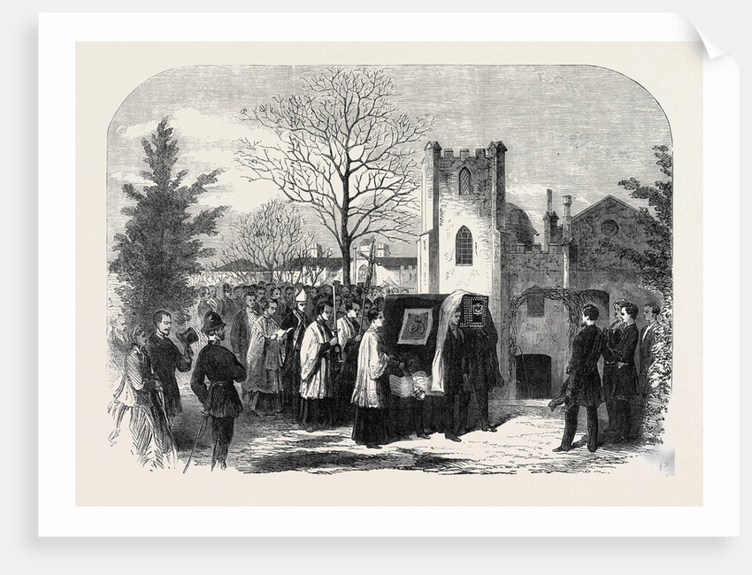 The Funeral of Queen Marie Amelie: Arrival of the Funeral Procession at Weybridge Chapel 1866 by Anonymous