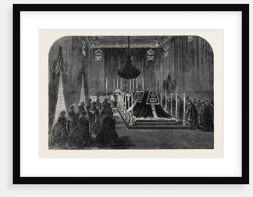 The Funeral of Queen Marie Amelie: The Last Solemn Service in the Chapelle Ardente at Claremont 1866 by Anonymous