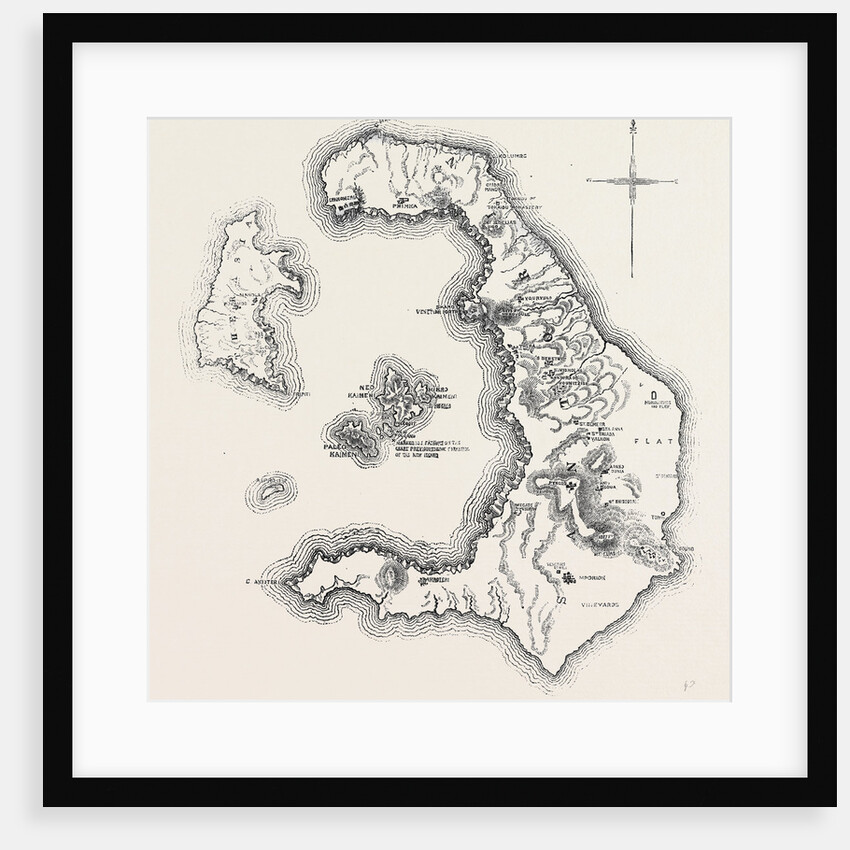Map of the Island and Bay of Santorin in the Greek Archipelago 1866 by Anonymous