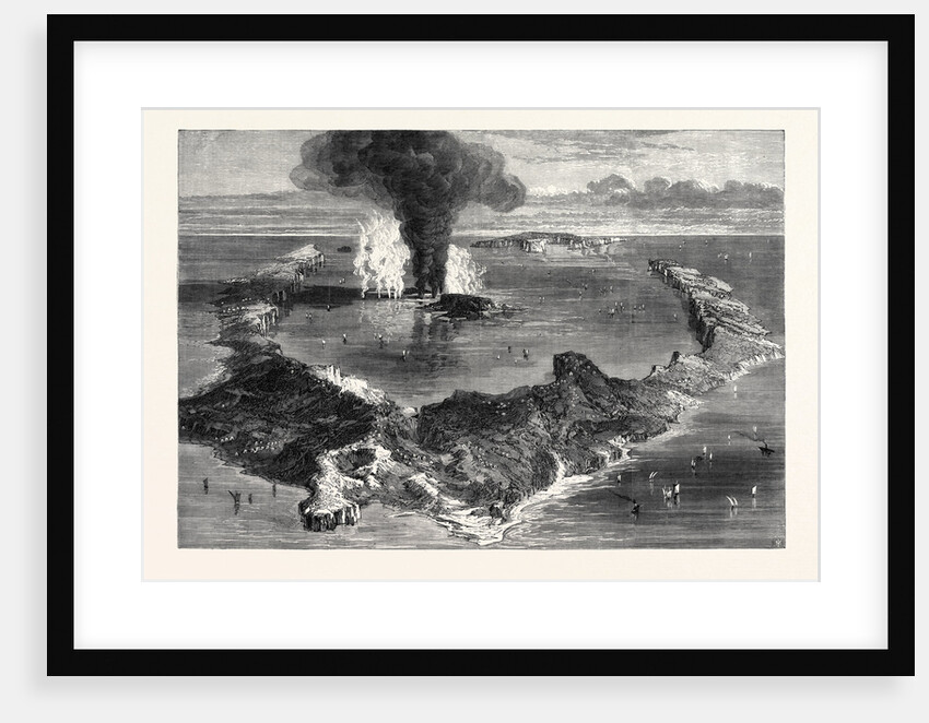 The Island of Santorin Greek Archipelago with the Submarine Volcano 1866 by Anonymous