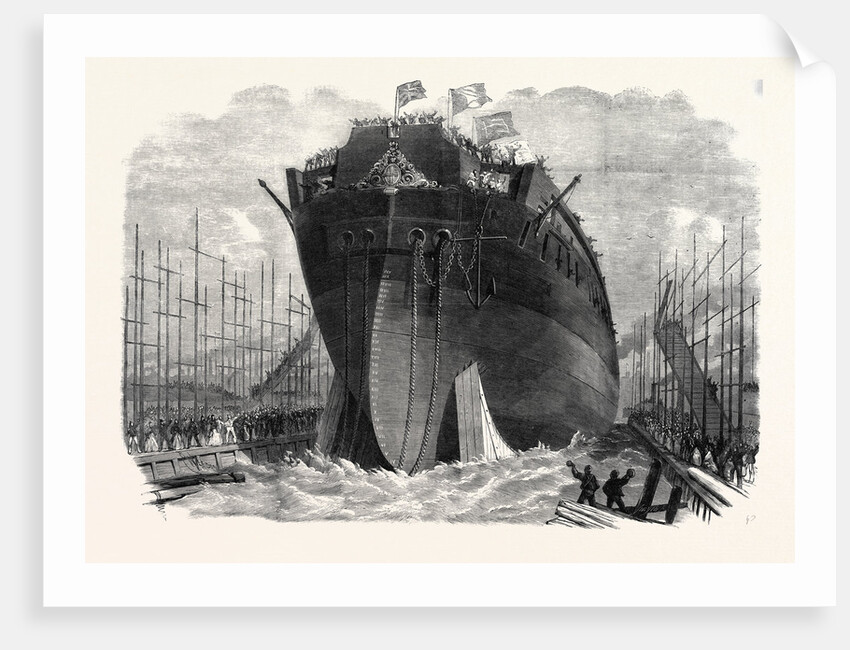 Attempted Launch of the Ironclad Frigate Northumberland at Millwall UK 1866 by Anonymous