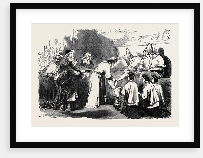 Holy Thursday, the Pope Washing the Feet of Poor Priests by Anonymous