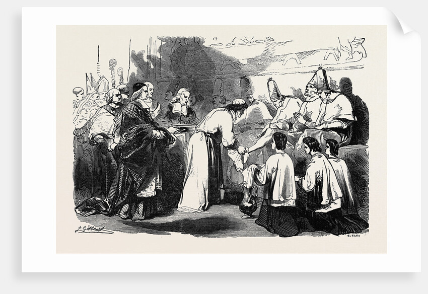 Holy Thursday, the Pope Washing the Feet of Poor Priests by Anonymous