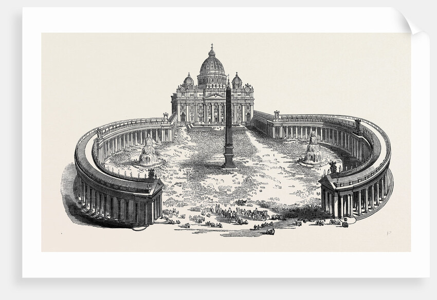 Easter Sunday, the Pope Blessing the People from the Portico of St. Peter's. by Anonymous