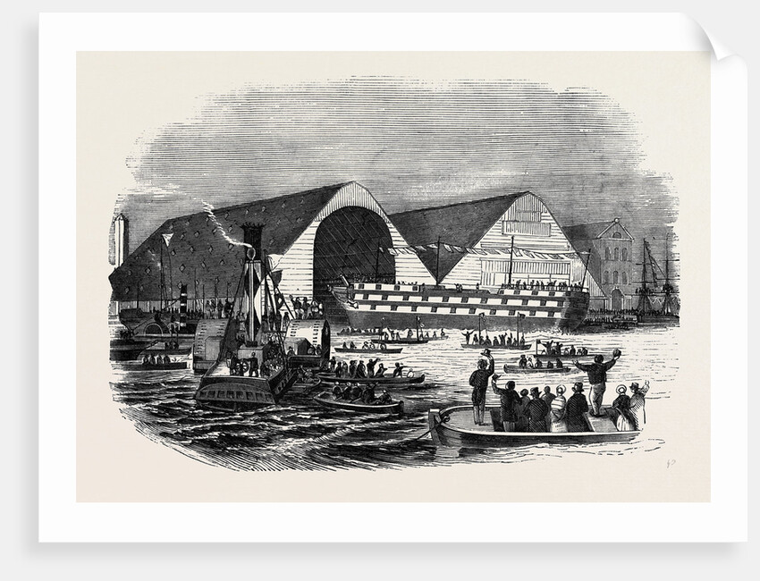 The Launch of the Boscawen, at Woolwich by Anonymous