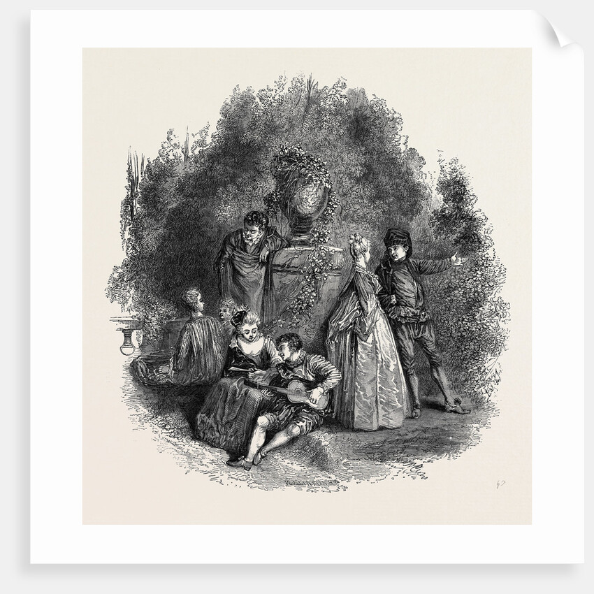 Scene from Watteau, in 1644. by Anonymous