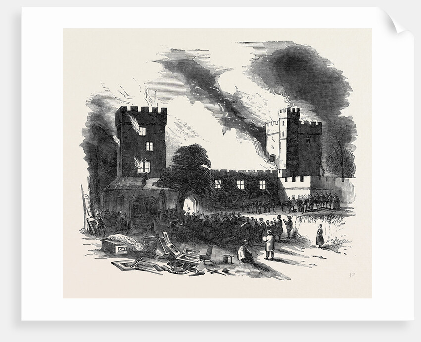 Burning of Naworth Castle, from a Drawing Made on the Spot by Anonymous