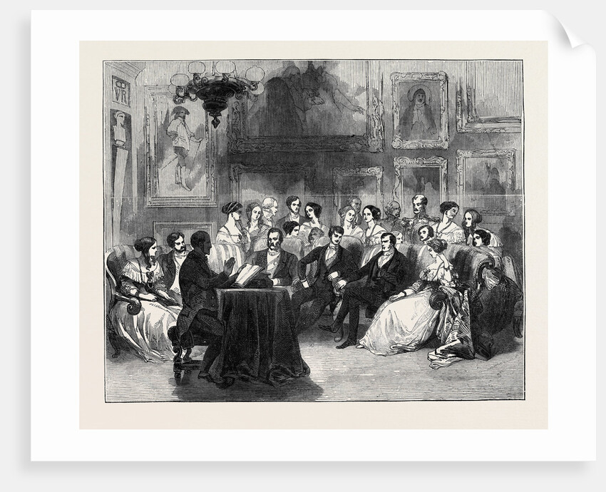 Mr. Charles Kemble Reading Shakspeare Before Her Majesty, at Buckingham Palace. by Anonymous