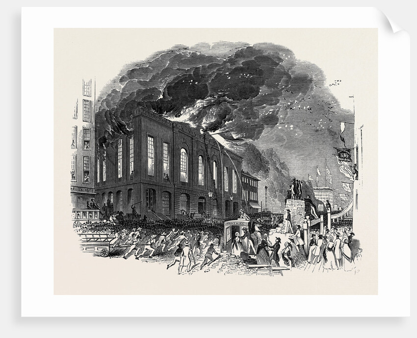 Burning of the Washington Hotel, New York. by Anonymous