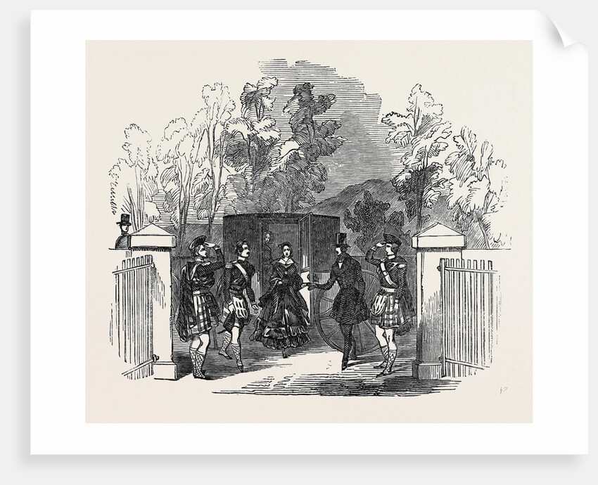 Her Majesty and Prince Albert Alighting at Blair Athol Church by Anonymous