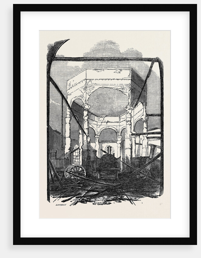 Destructive Fire at the New-Cross Railway Station: Ruins of the Octagon Building by Anonymous