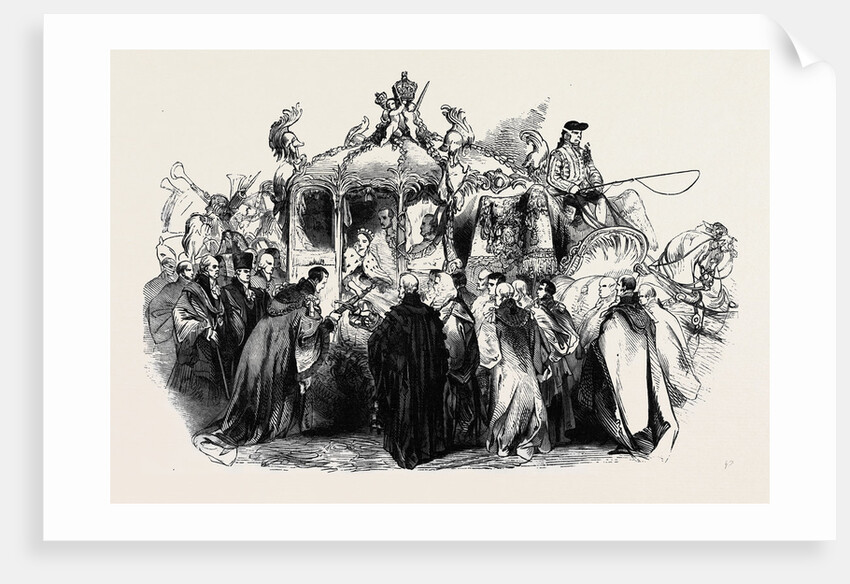 Procession of Her Majesty to Open the New Royal Exchange, Delivery of the City Sword, at Temple Bar by Anonymous