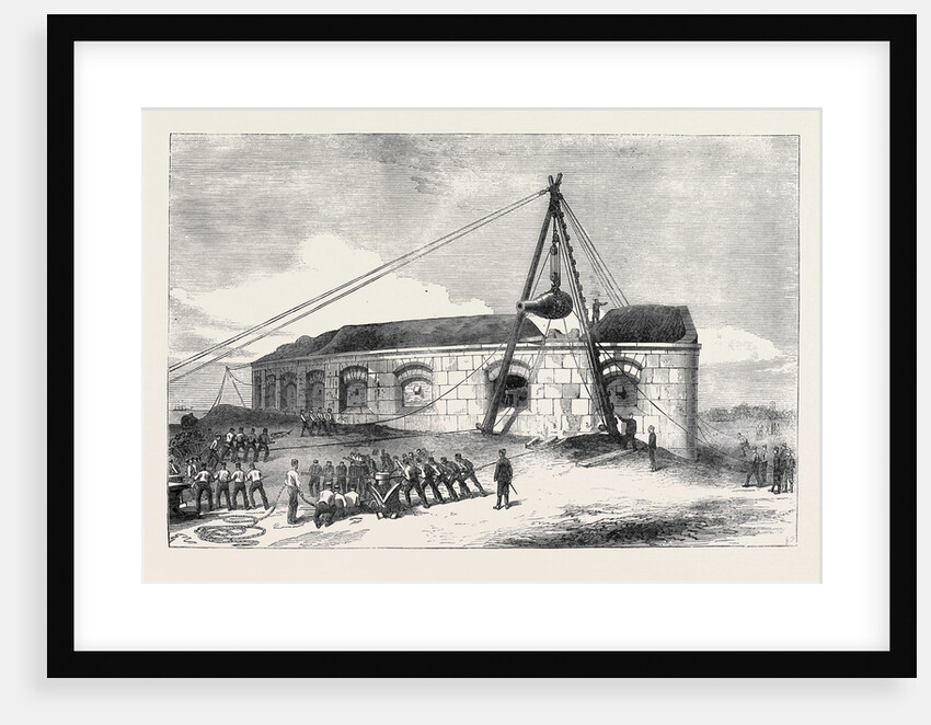 Raising a Gun at the Gilkicker Battery Portsmouth 1871 by Anonymous