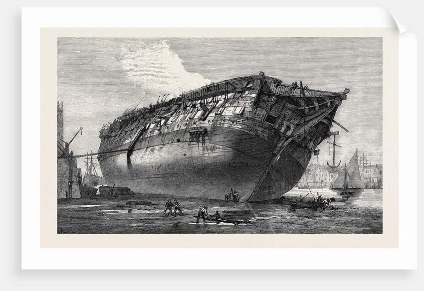 Breaking-Up H.M.S. Queen at Rotherhithe 1871 by Anonymous