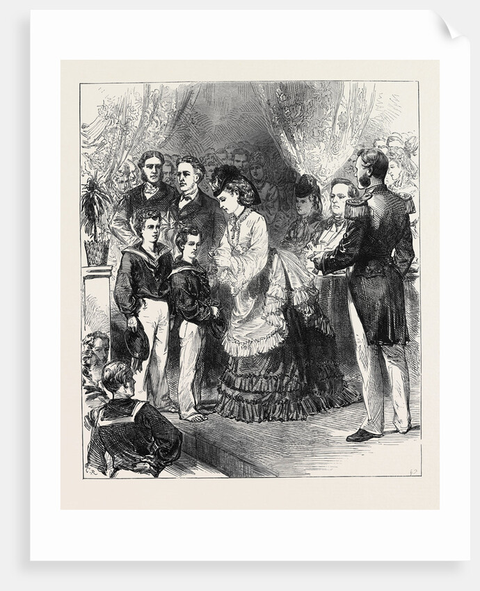 Princess Louise Giving the Prizes in the Clyde Training-Ship Cumberland 1871 by Anonymous