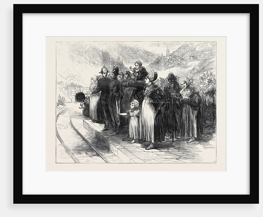 Opening of the Mont Cenis Tunnel: Country People Waiting to See the Train Pass 1871 by Anonymous
