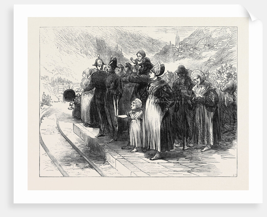 Opening of the Mont Cenis Tunnel: Country People Waiting to See the Train Pass 1871 by Anonymous