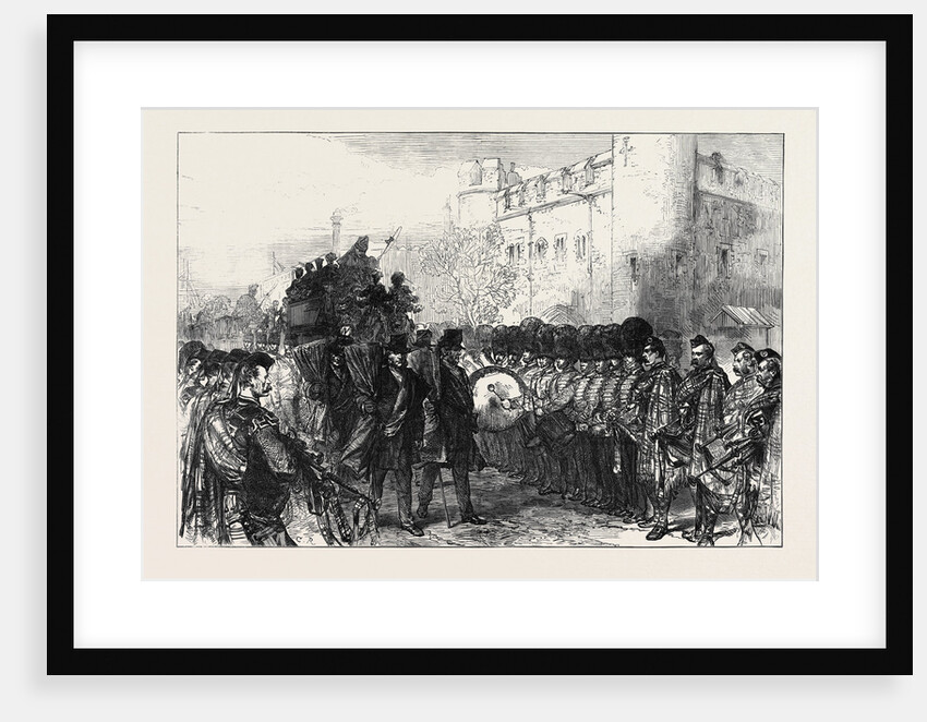 Funeral of Sir John Burgoyne at the Tower: The Procession Passing Traitors' Gate London 1871 by Anonymous