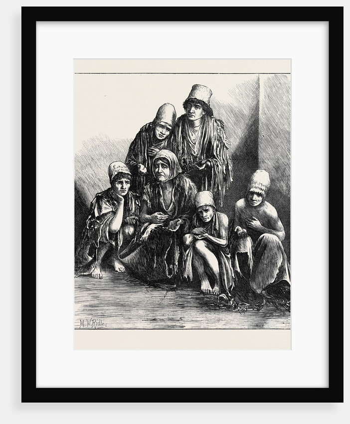 The Famine in Persia: Group of Poor People at Shiraz 1871 by Anonymous