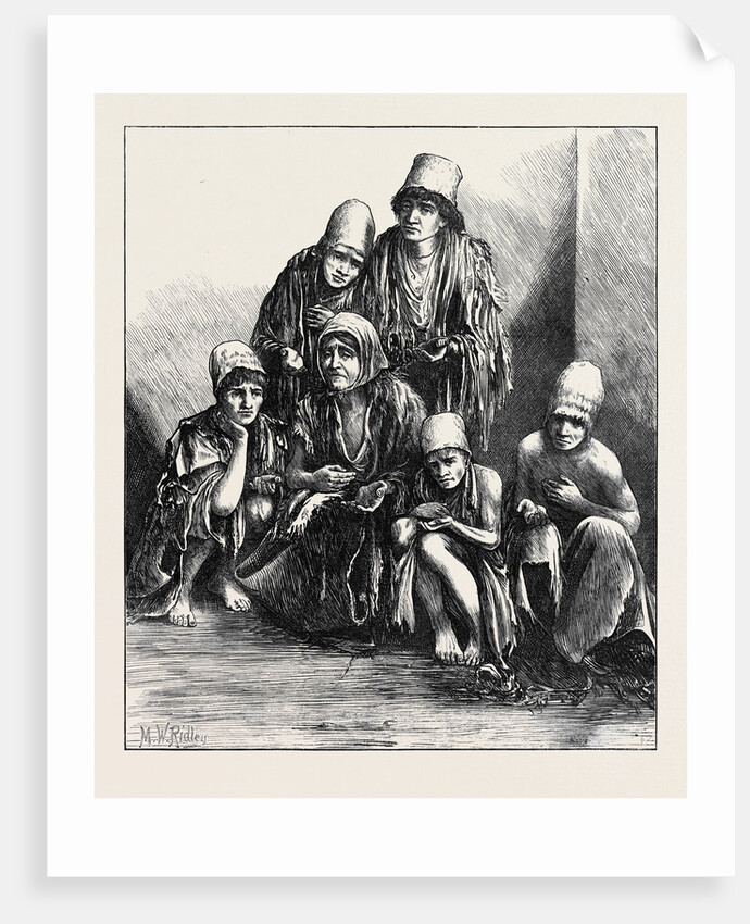 The Famine in Persia: Group of Poor People at Shiraz 1871 by Anonymous