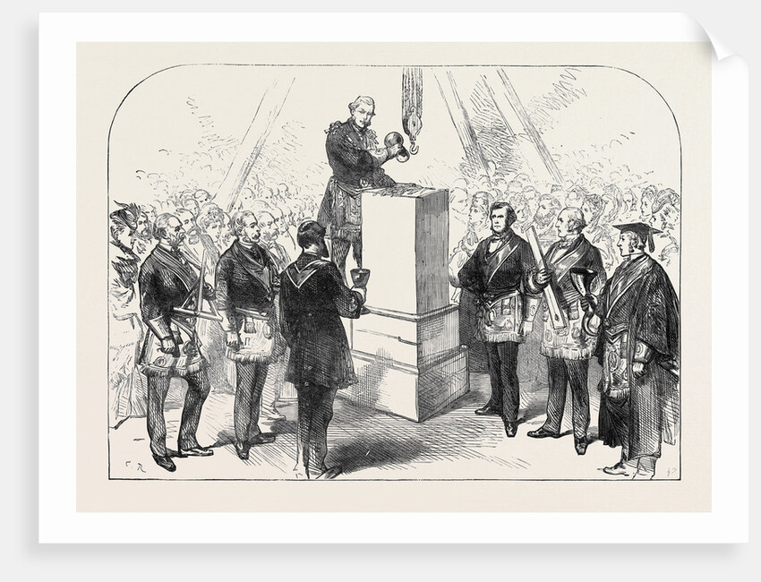 Lord Leigh Laying the Foundation-Stone for the Extension of the Queen's Hospital at Birmingham 1871 by Anonymous