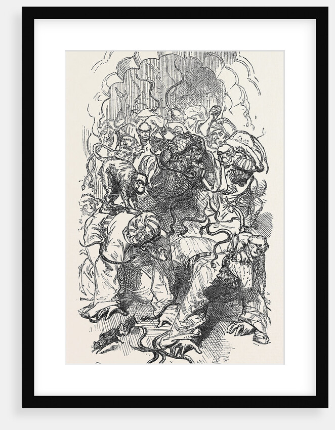 Sacks of Feathers Were Emptied Upon Them Then a Sackful of Live Rats Succeeded by a Dozen Monkeys and Some Score of Young Serpents. by Anonymous