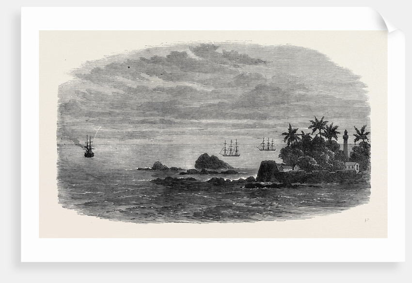 Wreck of the Mail Steam-Ship Rangoon at Galle: The Kadir Rocks at the Entrance to Galle Harbour 1871 by Anonymous