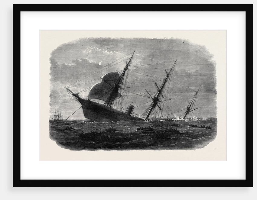 Wreck of the Mail Steam-Ship Rangoon at Galle: The Rangoon Sinking after the Removal of the Passengers and Crew 1871 by Anonymous
