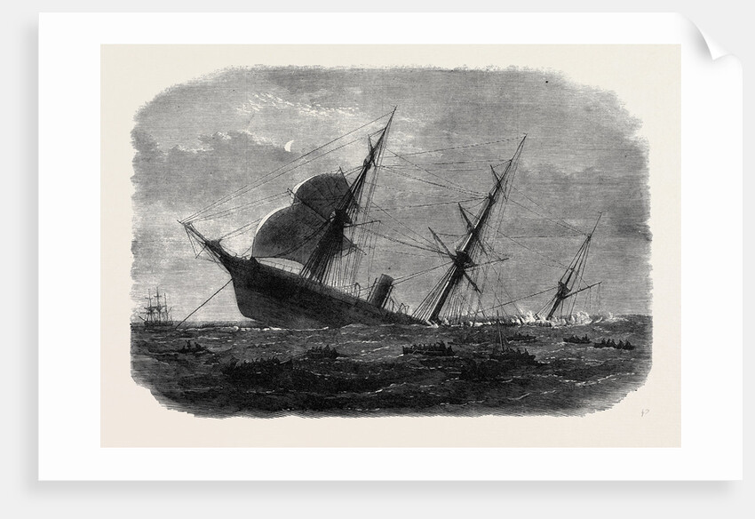 Wreck of the Mail Steam-Ship Rangoon at Galle: The Rangoon Sinking after the Removal of the Passengers and Crew 1871 by Anonymous