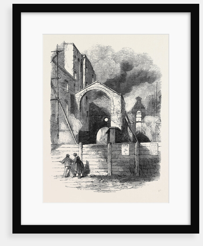 Parts of Cotton's Wharf and Haye's Warehouse the Great Fire in Southwark July6 1861 by Anonymous