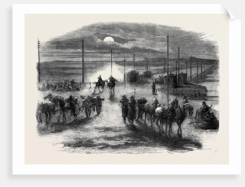 The Civil War in America: The Long Bridge Over the Potomac at Washington Guarded by United States' Artillery by Anonymous