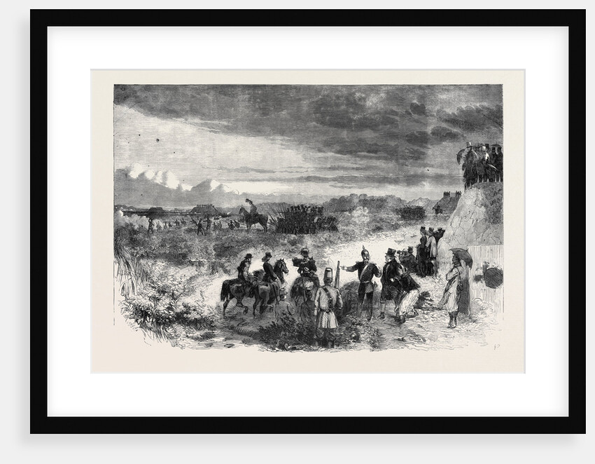 The Review on Saturday Last at Wimbledon Common: Skirmishers Forming Squares to Resist Cavalry the National Rifle Association Meeting on Wimbledon Common July 20 1861 by Anonymous