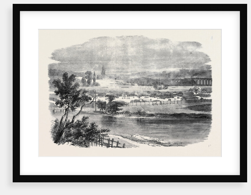 Meeting of the Royal Agricultural Society at Leeds the Cattle and Implement Sheds As Seen from Armley Hillside July 20 1861 by Anonymous