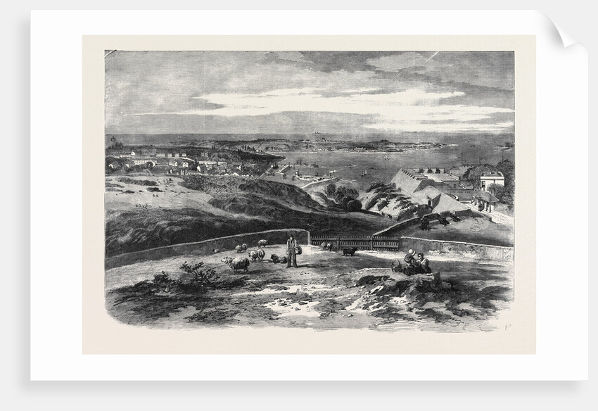 View of St. Peter Port Guernsey Taken above Fort George Showing the Town Harbour and Roadstead by Anonymous