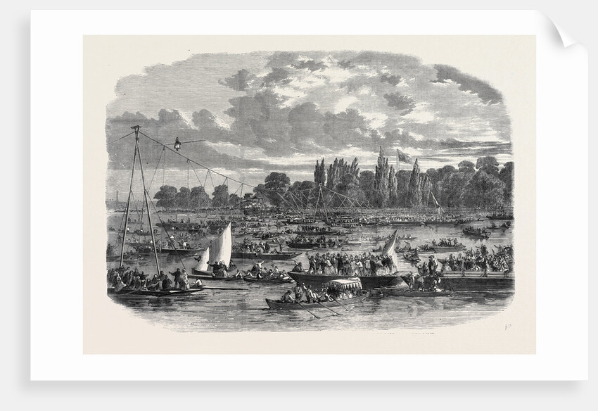 The Female Londin Crossing the Thames from Battersea to Cremorne on a Tight Rope by Anonymous
