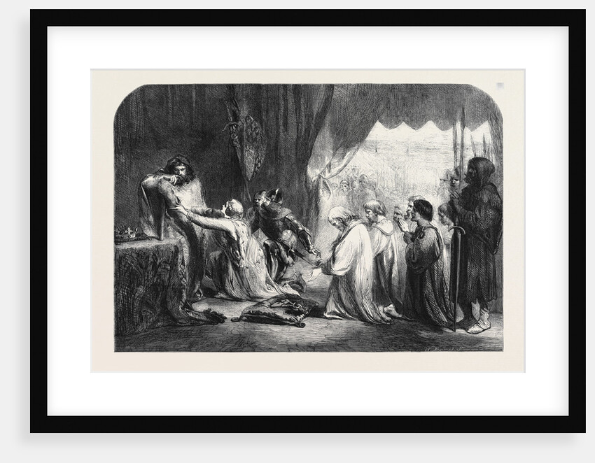 Queen Philippa. Interceding with Her Husband Edward III. for the Burgesses of Calais by Anonymous