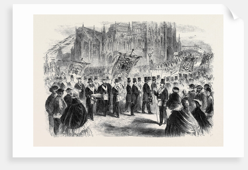 Masonic Demonstration at Bristol in Connection with the Restoration of St. Mary Redcliff Church: Arrival of the Procession at the Church by Anonymous