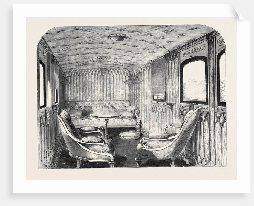 Saloon of Her Majesty's Carriage on the London and North-Western Railway. by Anonymous