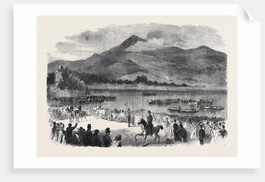 The Queen's Visit to Ireland: Her Majesty Embarking at Ross Castle Lakes of Killarney by Anonymous