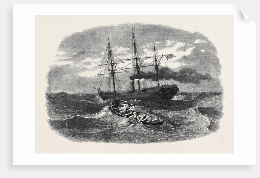 Picking Up a Man Overboard from the Peninsular and Oriental Company's Ship Candia in the Red Sea. by Anonymous