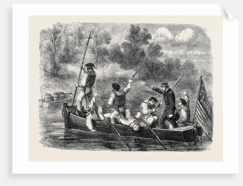 The Civil War in America: Confederates Trapping a Boat's Crew of the Potomac Fleet by Anonymous