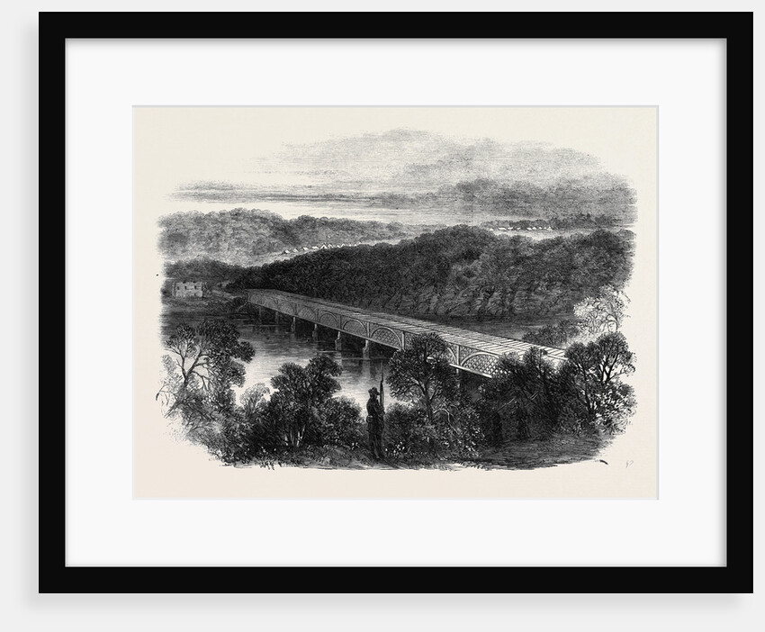 The War in America: The Chain Bridge Across the Potomac above Georgetown Looking Towards the Virginian Shore by Anonymous